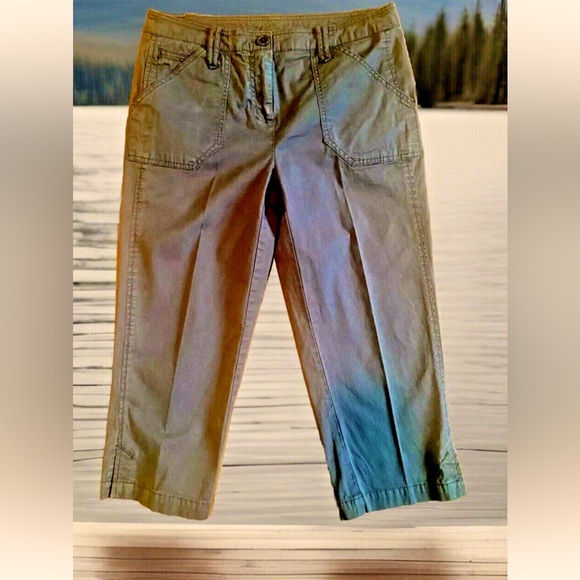 🫒WILLIE SMITH🫒 SIDE SLIT CROPPED PANTS W/ LOTS OF POCKETS EUC🍁 - Picture 3 of 13